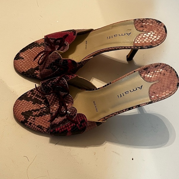 Amalfi By Rangoni 8.5 Snake Print Pink Made in Italy Women - Picture 7 of 12